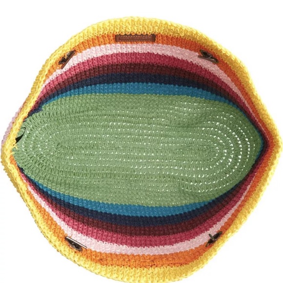 KURT GEIGER LONDON Chelsea Rainbow Raffia Open Top Convertible Straw Tot… - Picture 3 of 16